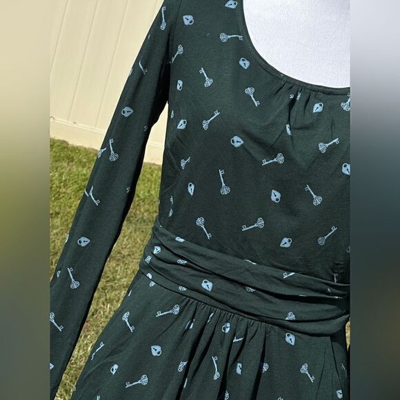 NWT Boden Mabel lock and key forest green dress Sz 6 - Picture 3 of 7